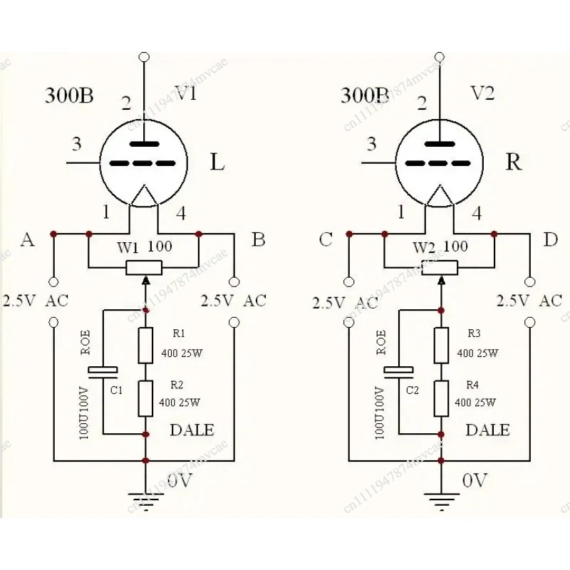 2A3/300B Tube Amplifier Cathode Filament Balance PCB | Dual Channel Design | Compatible with LG-103 Model