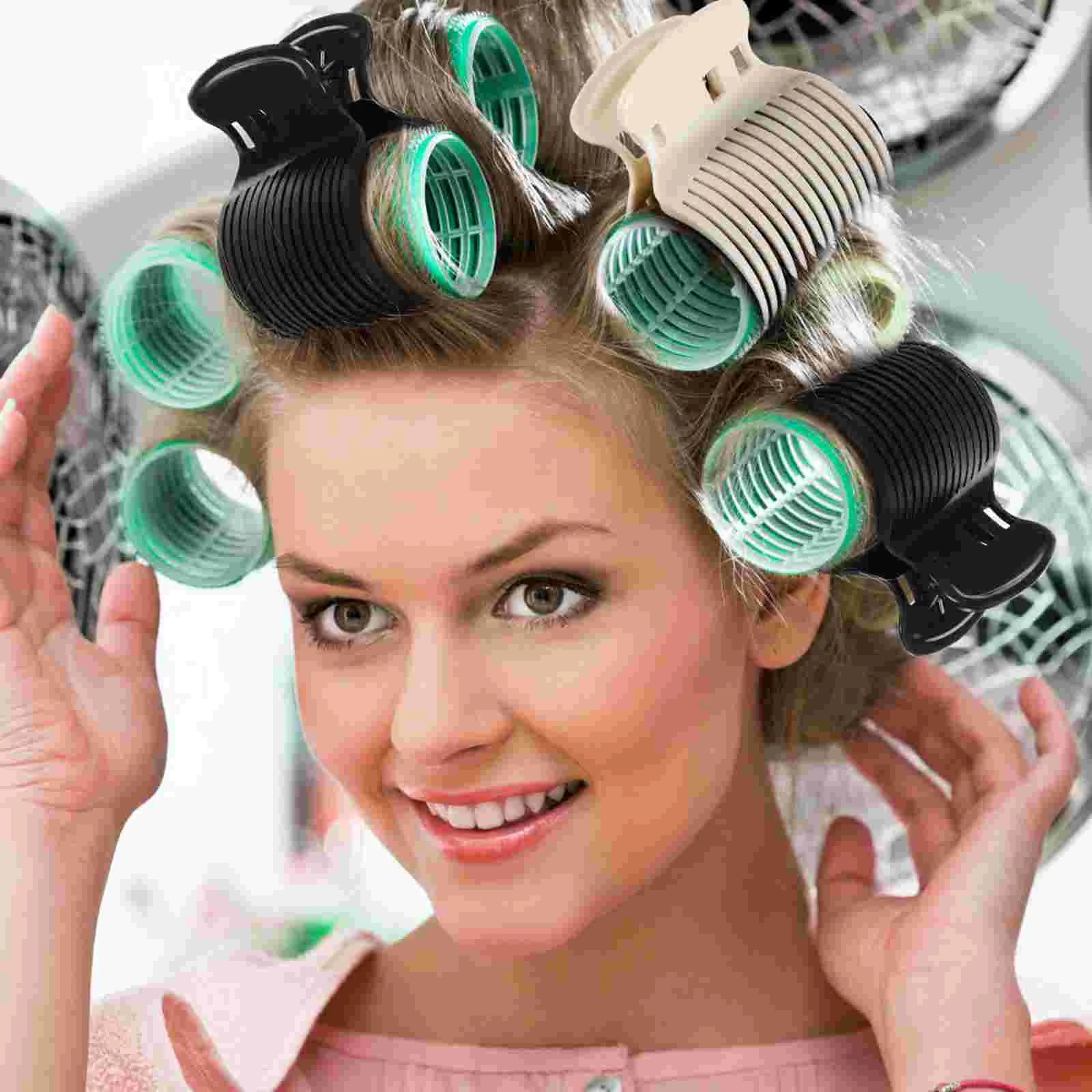 12 Pcs Claw Clip Roller Clips Silver Bobby Pins Dense Hot Large Abs Curler Women's Bannana for Hair