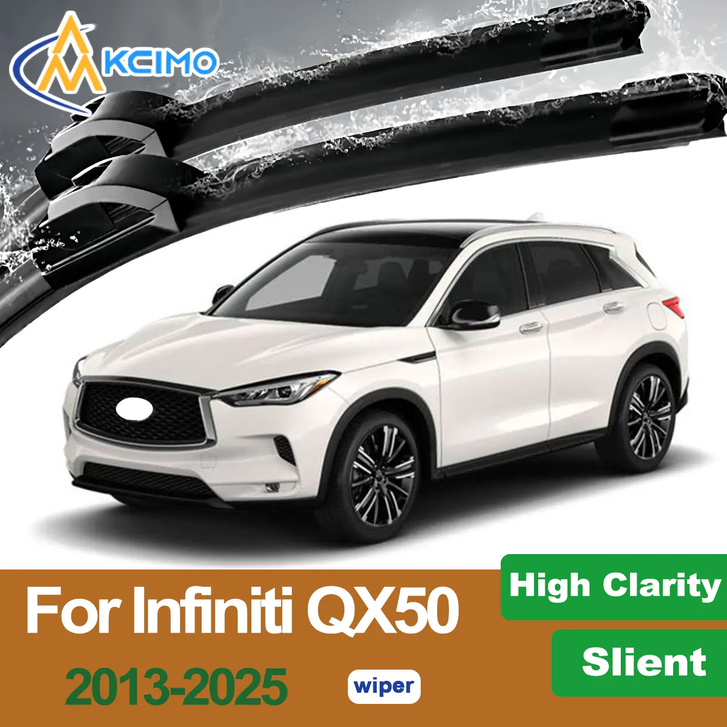 

Universal Silent Wiper Blades For Infiniti QX50 2013-2025 Waterproof Windshield Cleaner 2PCS Car Accessories 2023 2024