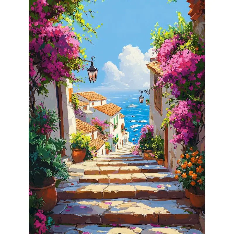 

RUOPOTY Modern Picture By Numbers Lake Scenery Painting With Numbers Diy Gift For Wall Art Home Decors