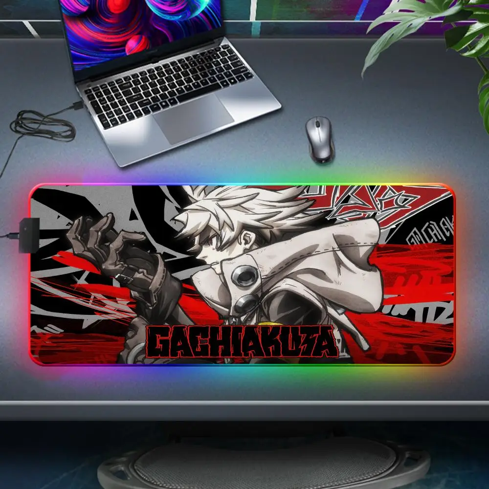 

RGB коврик для мыши геймерский коврик для клавиатуры японский аниме настольный коврик для мыши G-gachiakuta резиновый Tapis Souris игровой ноутбук ПК светодиодный крутой коврик для мыши
