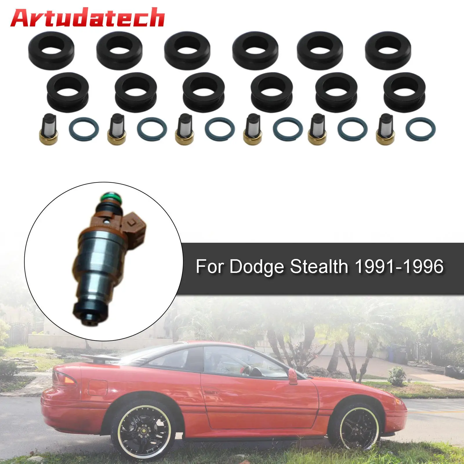 Artudatech 6PCS Fuel Injectors Seal O-Ring Kit MD164888 fit Mitsubishi 3000GT INP-014 Car Accessories