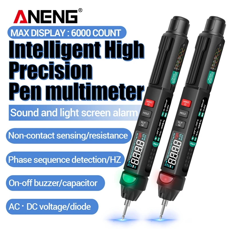 ANENG A3008 Digital 6000 Counts Intelligent Professional Multimeter Sensor Pen Tester Current Meter Non-Contact Voltmeter A