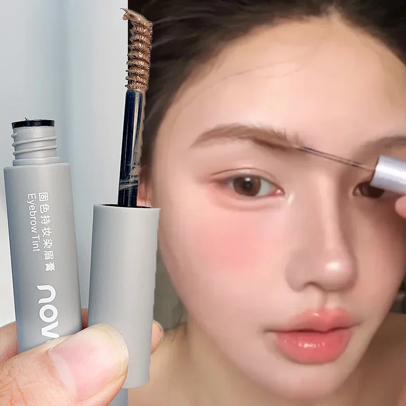 액체 염색 눈썹 크림 방수 빠른 건조 갈색 회색 염색 눈썹 강화제 자연 3D 눈썹 마스카라 메이크업 여성