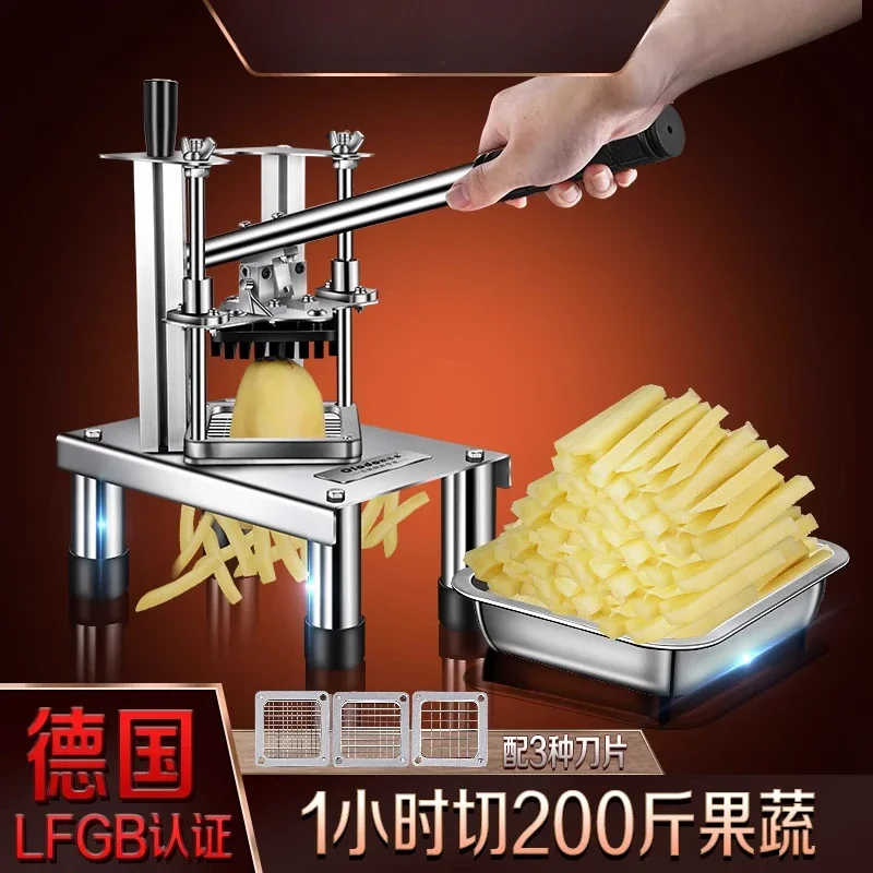 Potato chip cutting machine French chip machine Commercial dicing machine Wipe cucumber Cut carrot strip artifact
