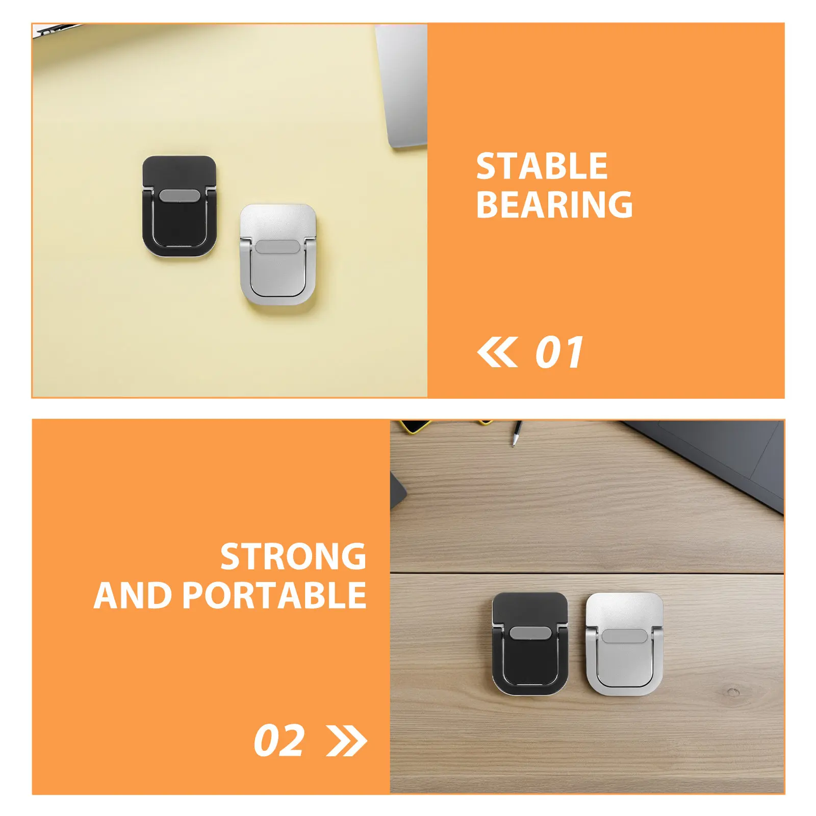8Pcs Mini Portable Laptop Stand Zinc Alloy Invisible Riser Feet for Desk Bed Travel Self-Adhesive Keyboard Lift and Laptop