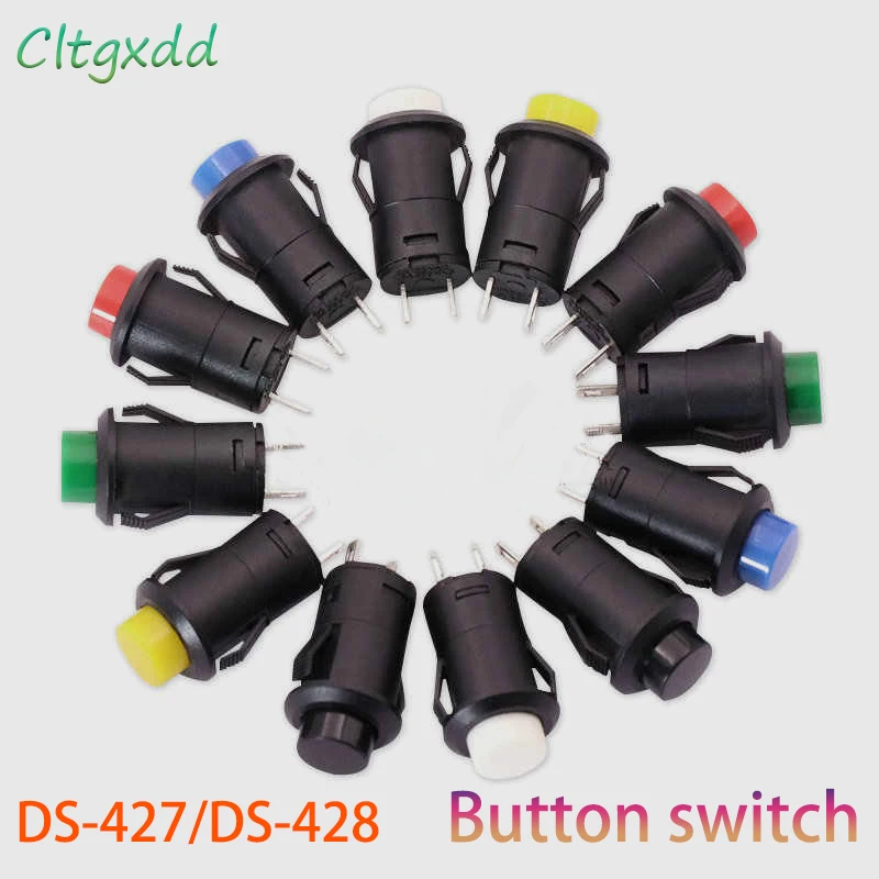 

2 шт., тип карты, замок/самосброса, круглый кнопочный переключатель DS-427/428, 12 мм, кнопочный переключатель ВЫКЛ-ВКЛ, 3 А/125 В переменного тока, 1,5 А/250 В переменного тока, питание