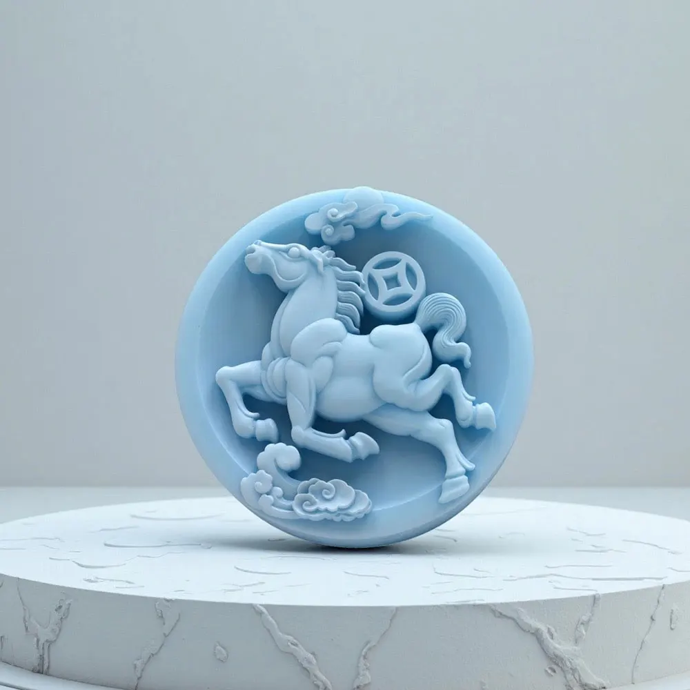 Galloping Horse Head Figurine Mold, DIY Silicone Mold for Aroma Stone & Wax, Good Luck Charm Ornament, Unique Craft Supply
