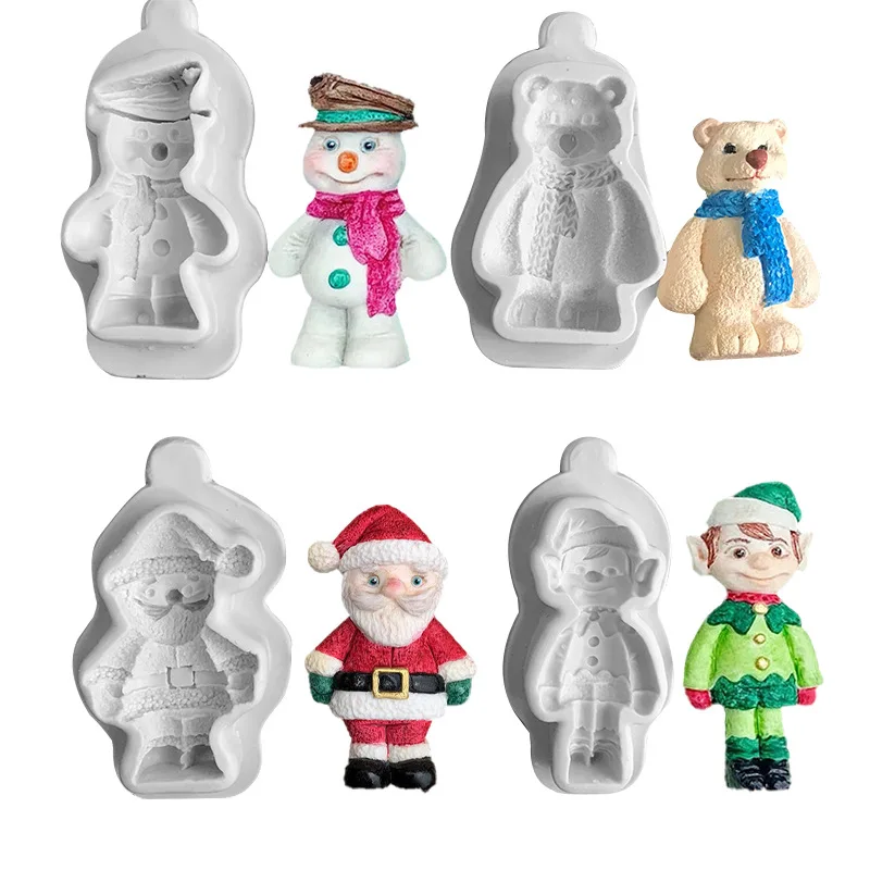 SaSanta Claus Elk kitchen accessories Cooking Tools Cake Decorating Silicone Mold For Baking Fondant Sugar Bakery Kitchenware