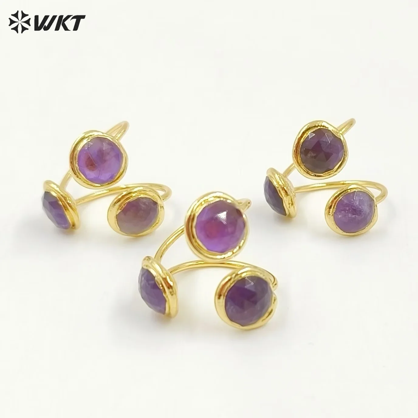 

WT-R561 Симпатичное изысканное кольцо круглой формы, выполненное в нишевом дизайне, с покрытием из 18-каратного золота, для женщин, для повседневного ношения.