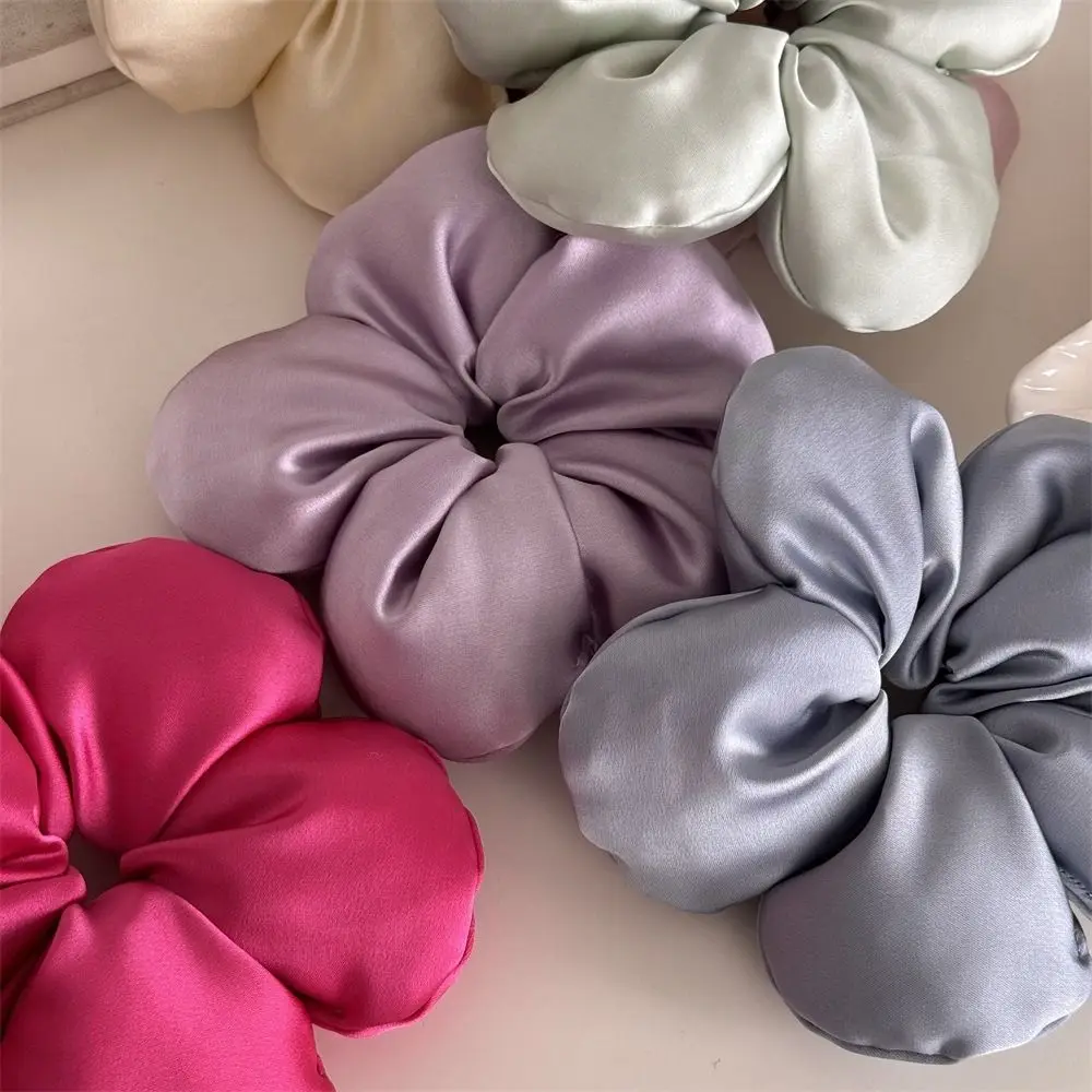 Flower Shape Flower Scrunchies Sponge Oversize Large Satin Hair Scrunchies Hair Rope Ponytail Holder Exaggerated Hair Ring daily