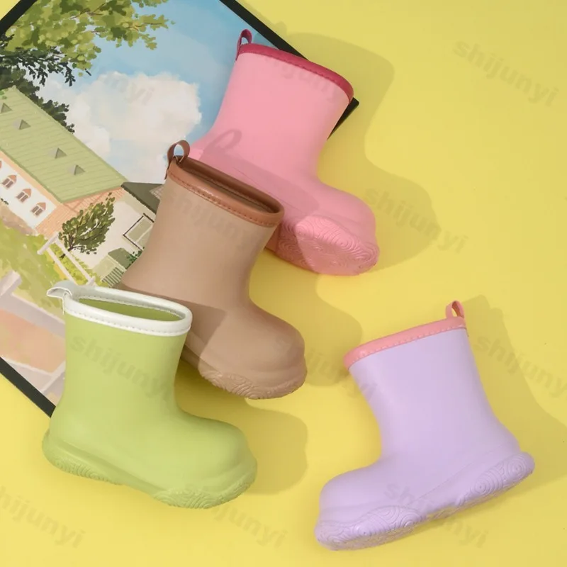 2026 New Children's Rain Boots Cartoon Rain Boots Anti Slip Thick Soled Height Increasing Lightweight Fashion Waterproof Shoes