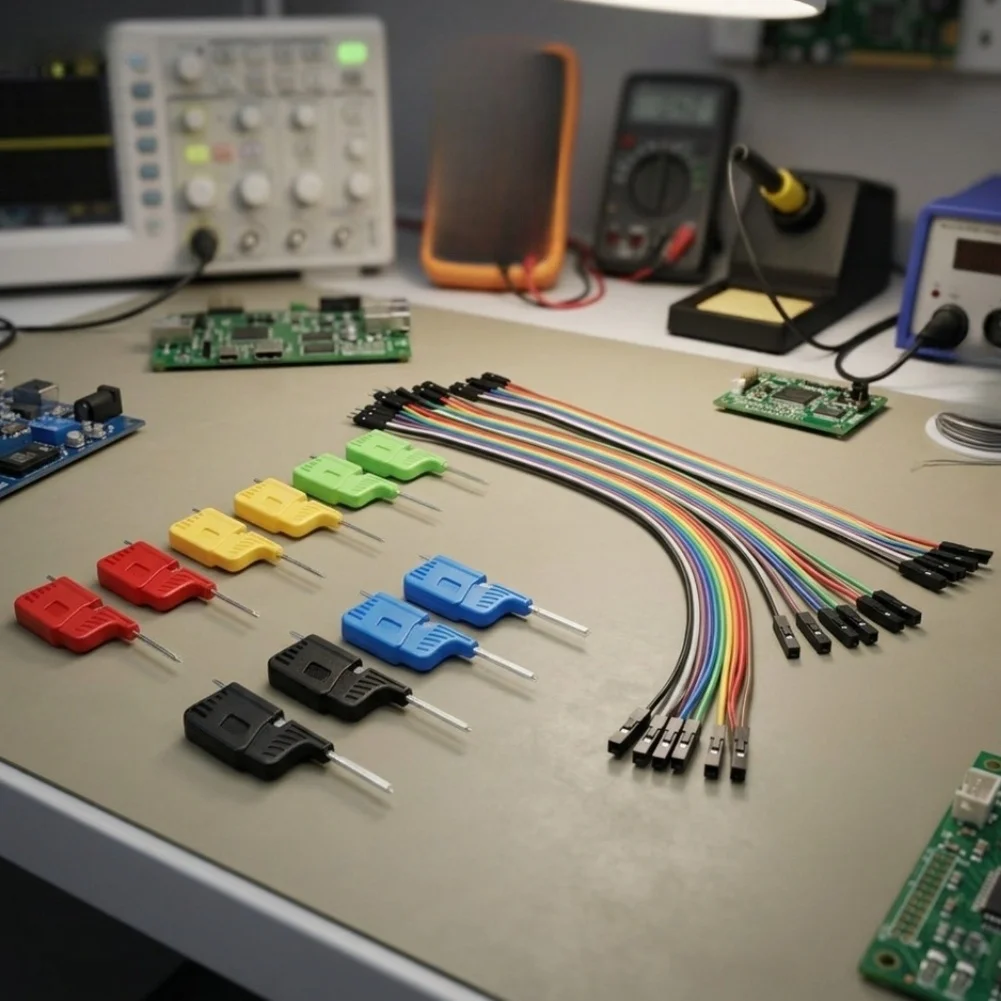 Integrated Circuit Chip Test Clamps for SOP SOIC TSSOP MSOP with Gentle Clamp and Release Design 10 Clips with Wires