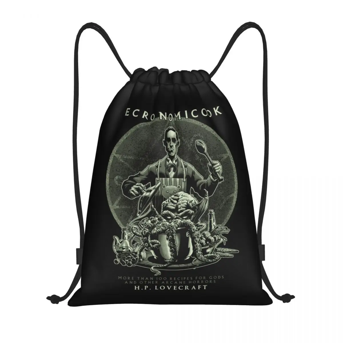 

Cooking Call Of Cthulhu Drawstring Backpack Women Men Sport Gym Sackpack Foldable Lovecraft Shopping Bag Sack