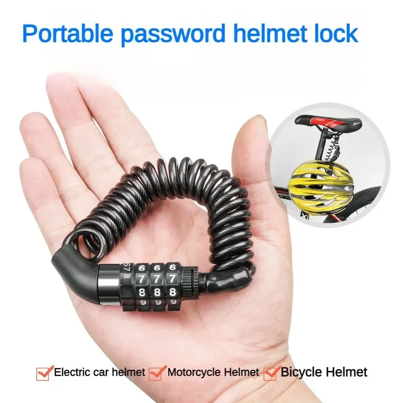 Bicycle lock, wire chain mountain bike, motorcycle anti-theft password reminder, rope  luggage lock, helmet lock