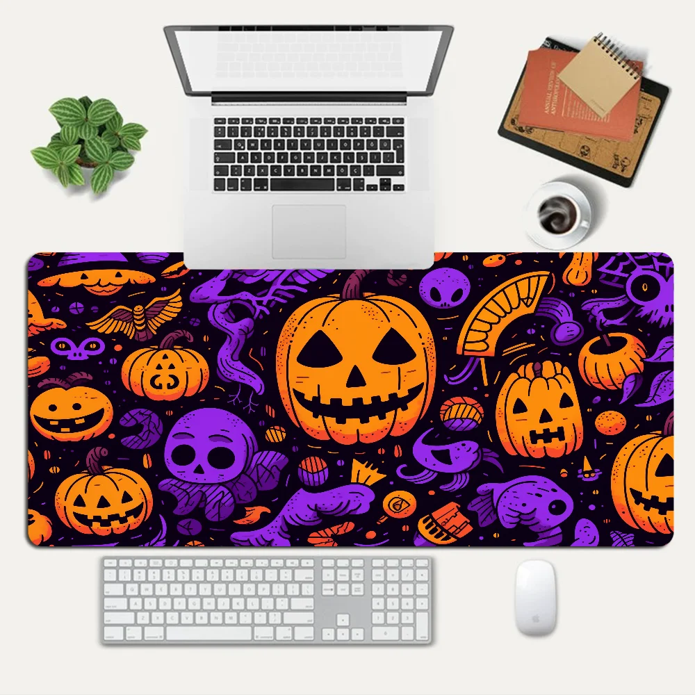 Tappetino per mouse zucca di Halloween tappetino da scrivania da tavolo personalizzato in pelle accessori da gioco Kawaii tappetino da scrittura per