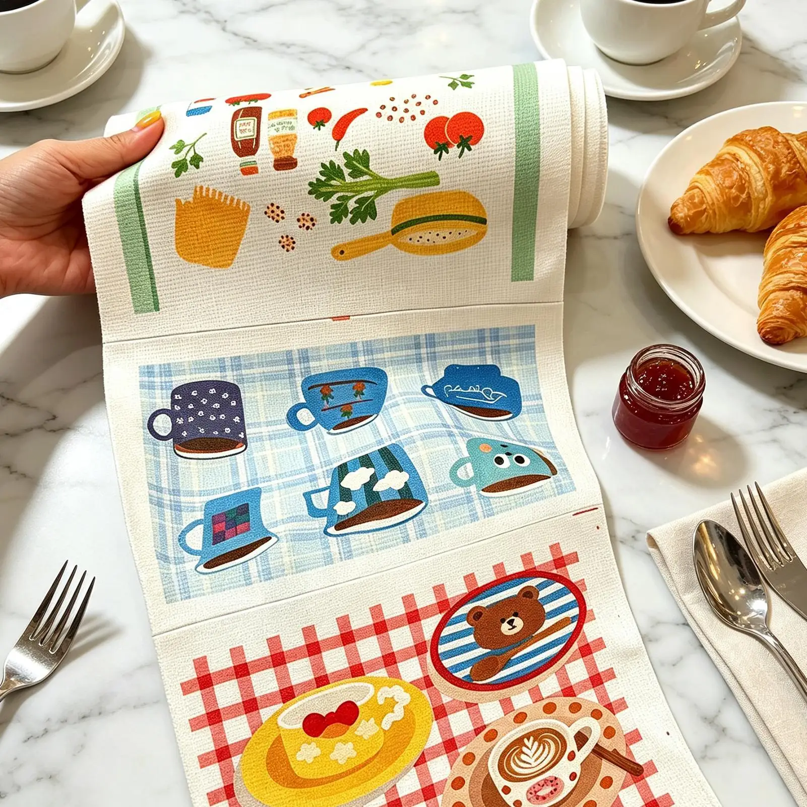 Microfiber Cleaning Cloth Roll Reusable and Washable Tear-Away Kitchen Towel Roll Very Soft Cleaning Cloths for Home cleaning