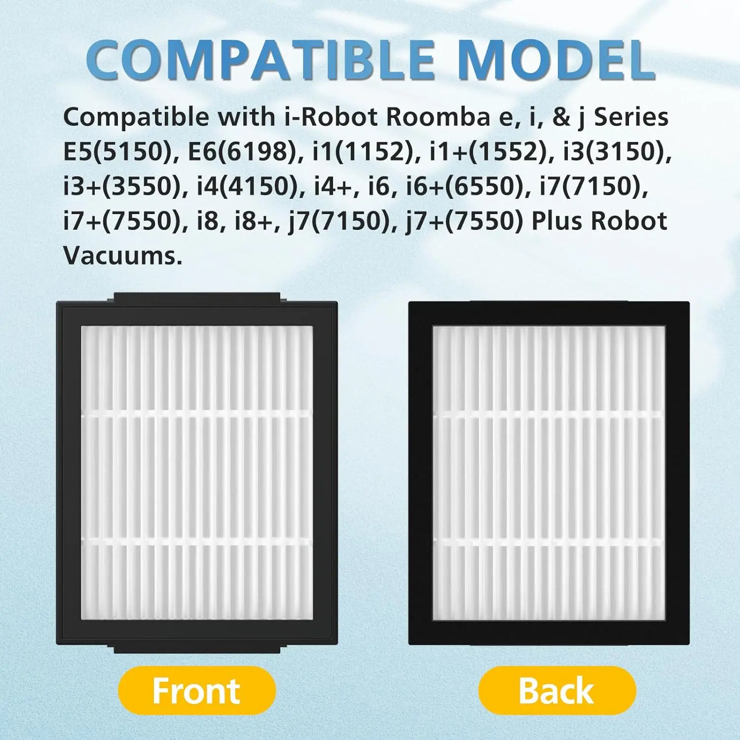 Filter Replacement for iRobot Roomba e, i and j Series i7 i7+/plus i3 i3+ E5 E6 E7 i4 i6 i6+ i8 i8+ Robot Vacuum Cleaners parts