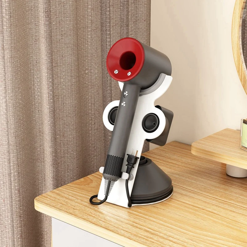 For Dyson Hair Dryer Holder Bathroom Organizer Metal Stand Punch Free Portable Bracket With Magnetic Storage Rack