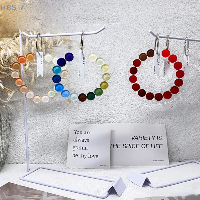 مسمار الأشعة فوق البنفسجية هلام اللون عرض حلقة معدنية أظافر صناعية نصائح ممارسة جولة الاكريليك مسمار الطباعة لوحة واضحة بطاقة عرض مانيكير