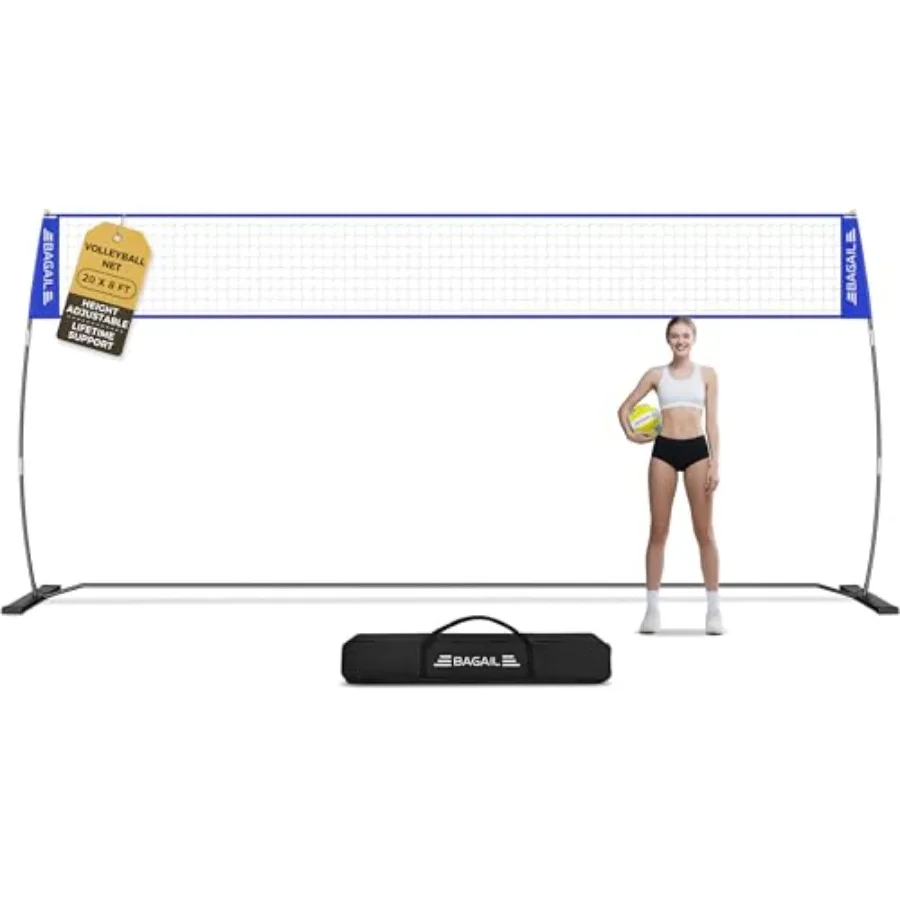 

Volleyball Net 12ft/20ft Portable Volleyball Net for Backyard - Adjustable Height Heavy-Duty Frame Freestanding Design - Portab