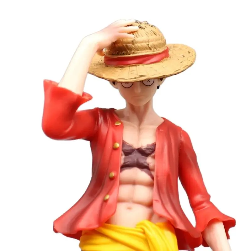 Figurine cancers One Piece Monkey D Luffy portant un chapeau de paille, modèle d'anime de la guerre supérieure, kit de décoration de garage, ornements, 9"