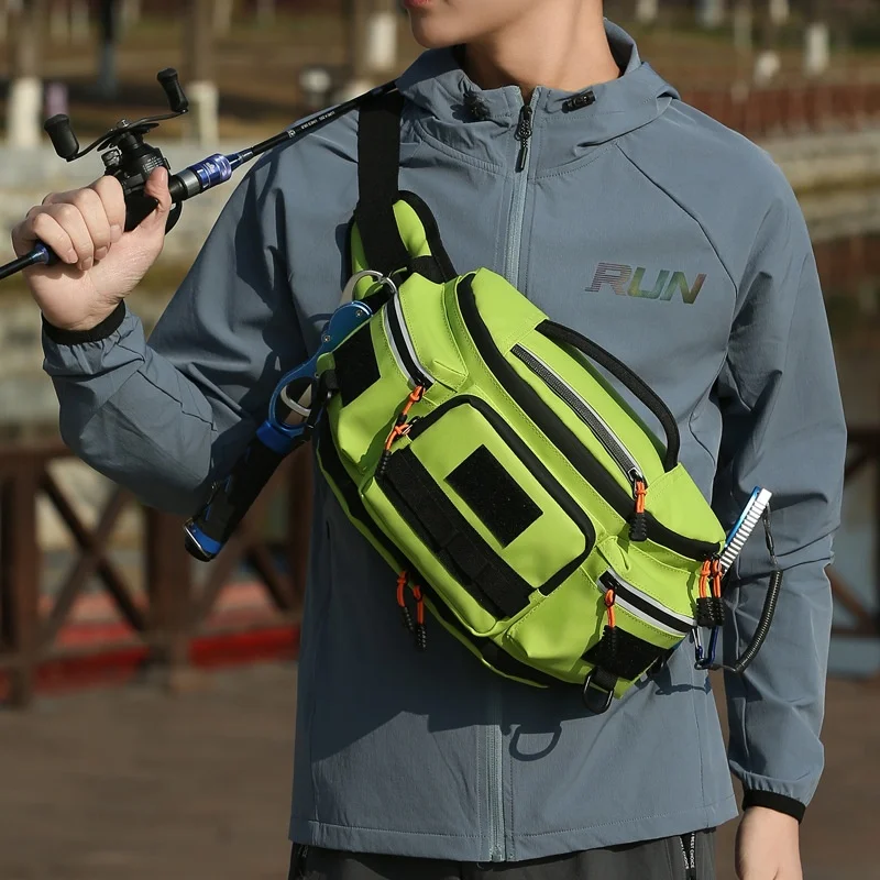 

Fashion Fishing Waist Back Bag Outdoor Cycling Multi-Functional Expandable Lure Fishing Shoulder Bag Fishing Tackle Storage