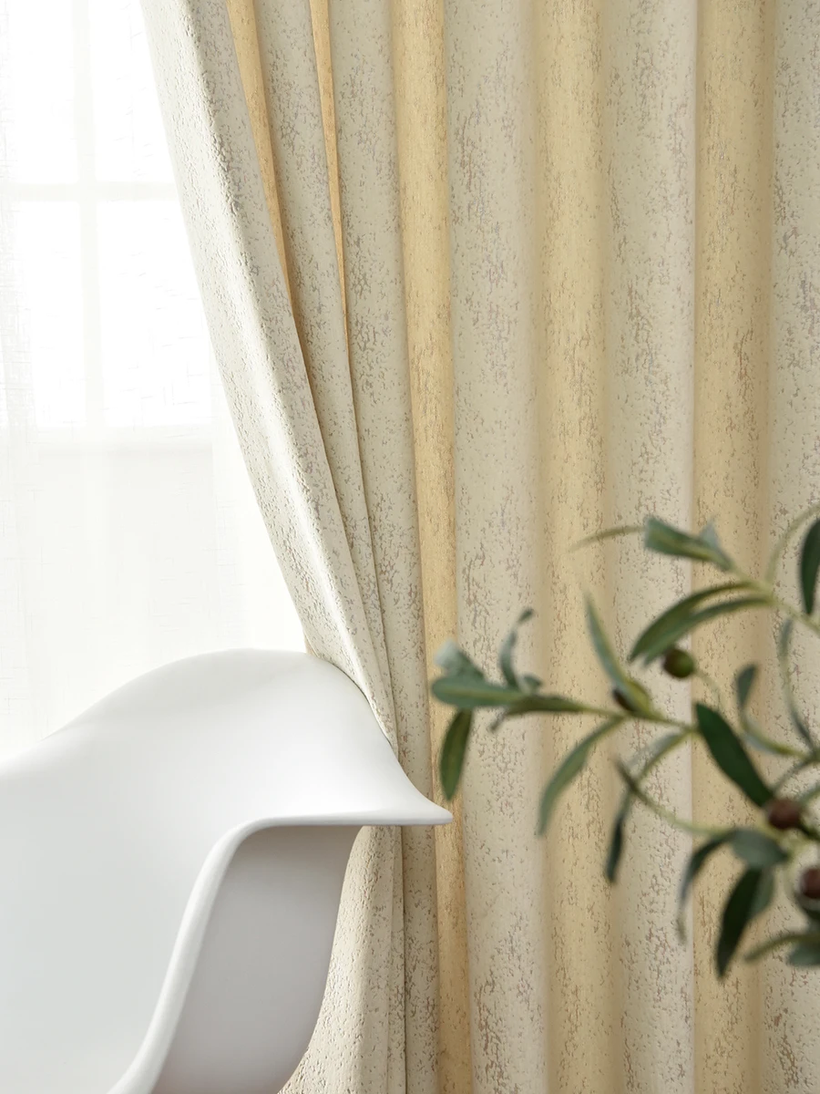 Tejszín Lágy embroidered Eleven szoba cortinas Vörösessárga Hálószoba Összeesés cortina ablum decorativa curtains jacquard Zsenilia Függöny