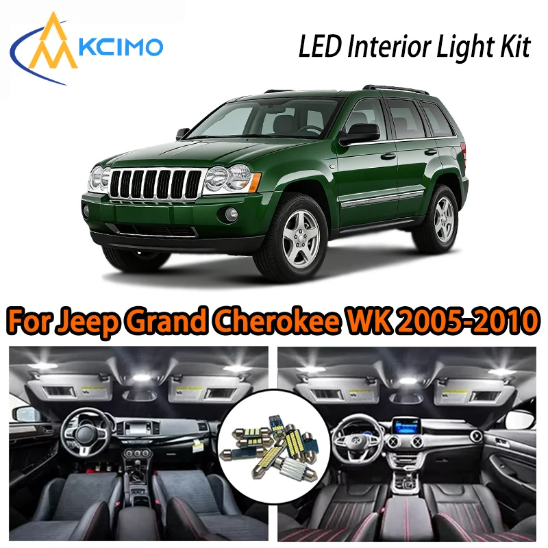 

Two Colors White Ice Blue LED Kit For Jeep Grand Cherokee WK 2005-2010, Super Bright Easy Install Interior Atmosphere