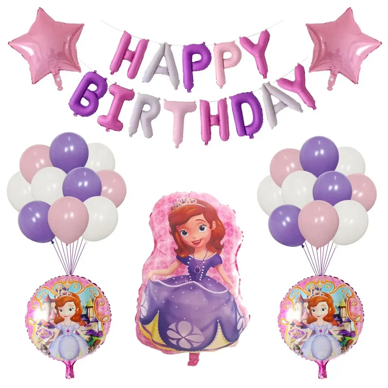 New Sophia Princess Cartoon Aluminum Film Balloon Baby Room Birthday Decoration Balloon