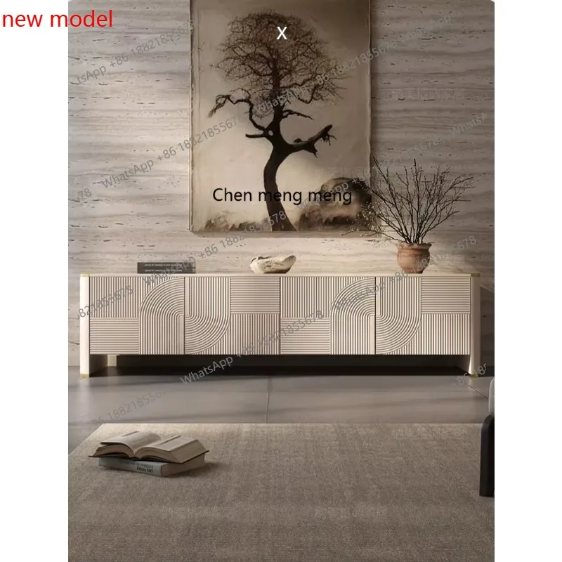 

Light luxury solid wood TV cabinet, high-end home living room, modern and simple, floor cabinet