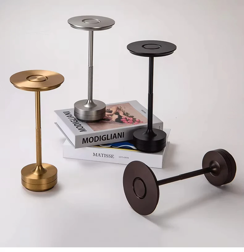 

Простая декоративная лампа из алюминиевого сплава, светодиодный ночник с бесступенчатой регулировкой яркости, ретро портативная перезаряжаемая сенсорная настольная лампа