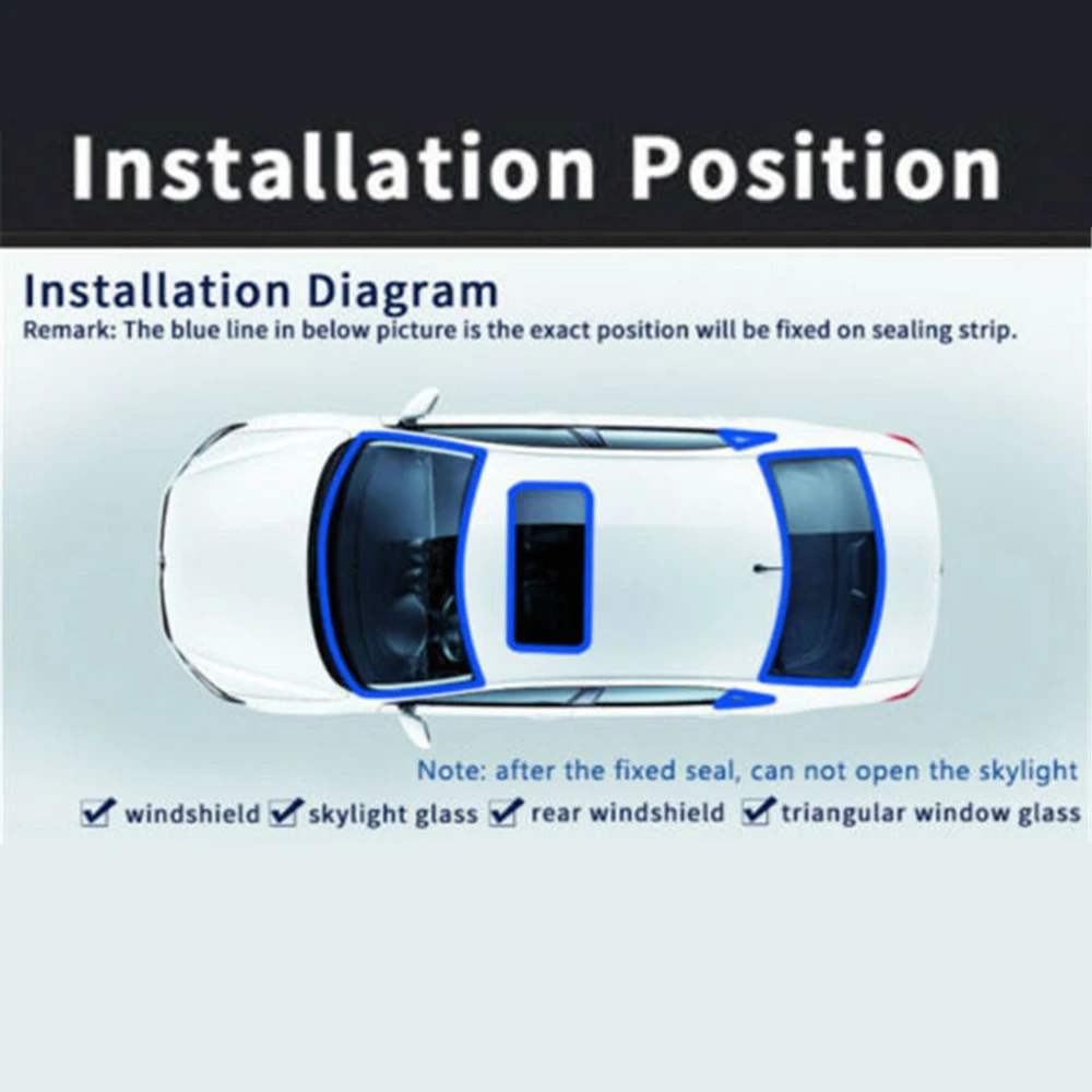 Seal Rubber Excellent Elasticity Car Windshield Rubber Sealant Kit for Sunroof and Front Rear Windshield 300cm