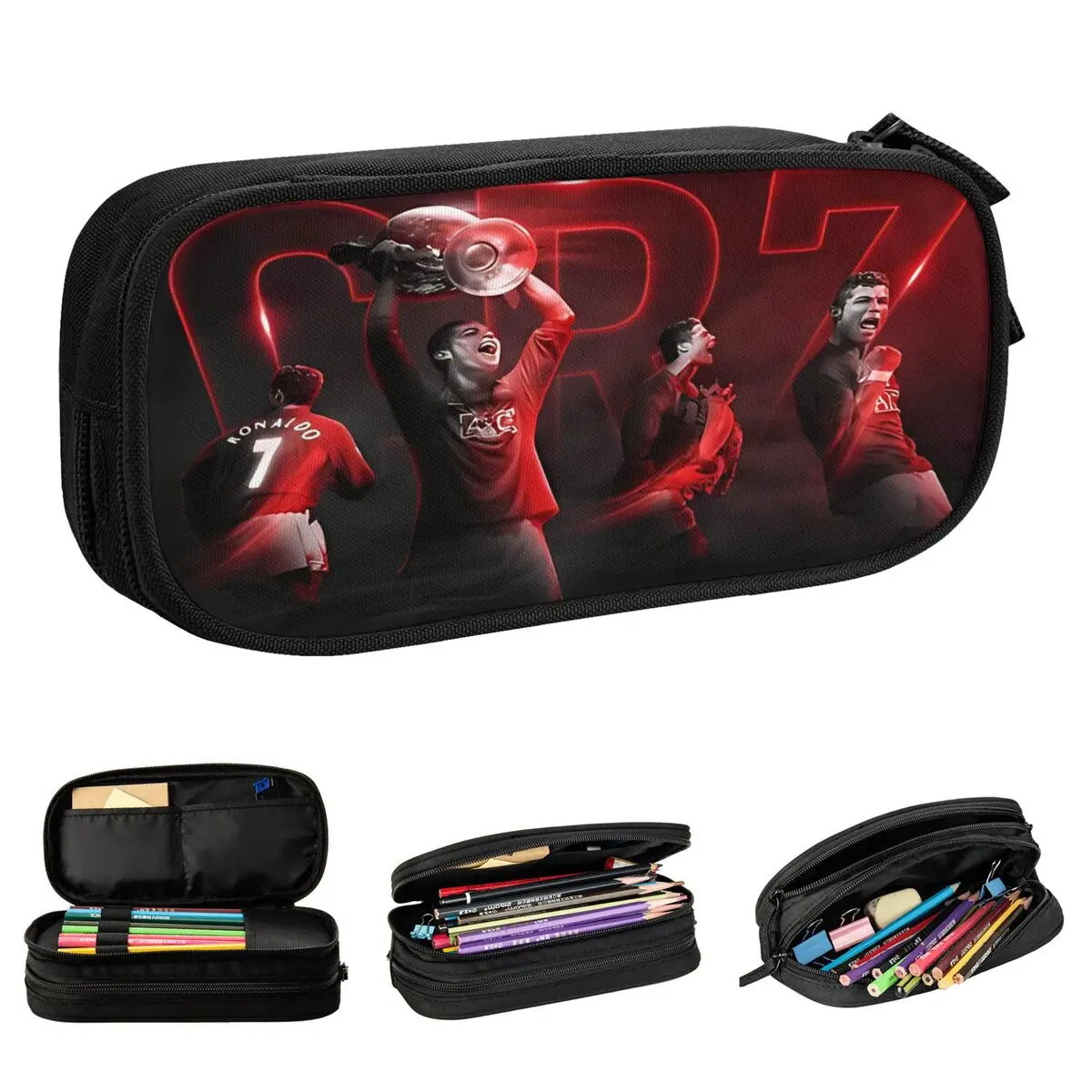 

Fashion Ronaldos Soccer CR7 Pencil Cases Pencilcases Pen Holder for Girl Boy Big Capacity Pencil Bags Students School Stationery