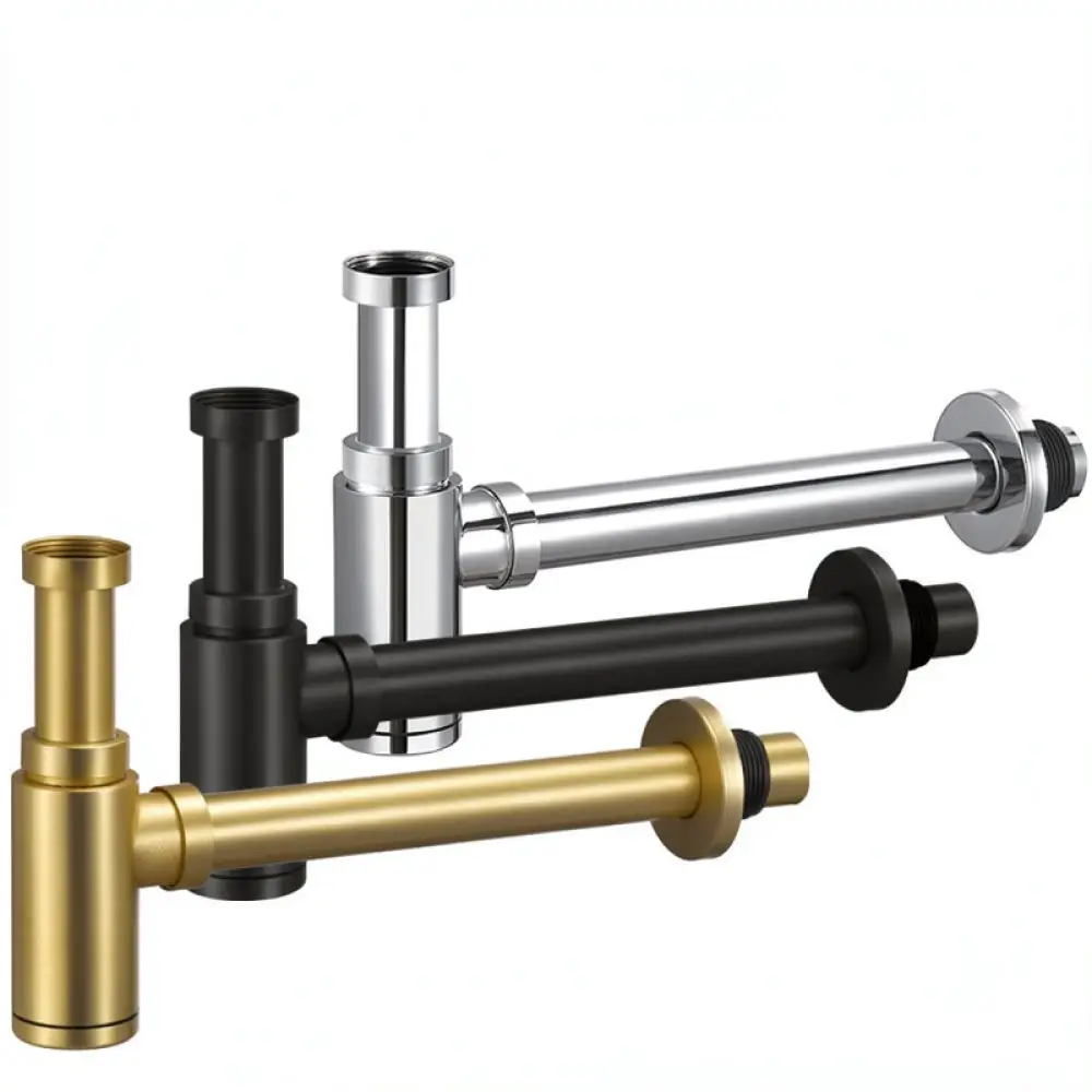 Anti Odor Bathroom Sink Drain Pipe 304 Stainless Steel Wall P Trap Flexible Waste Hose Plumbing Fixture Accessories