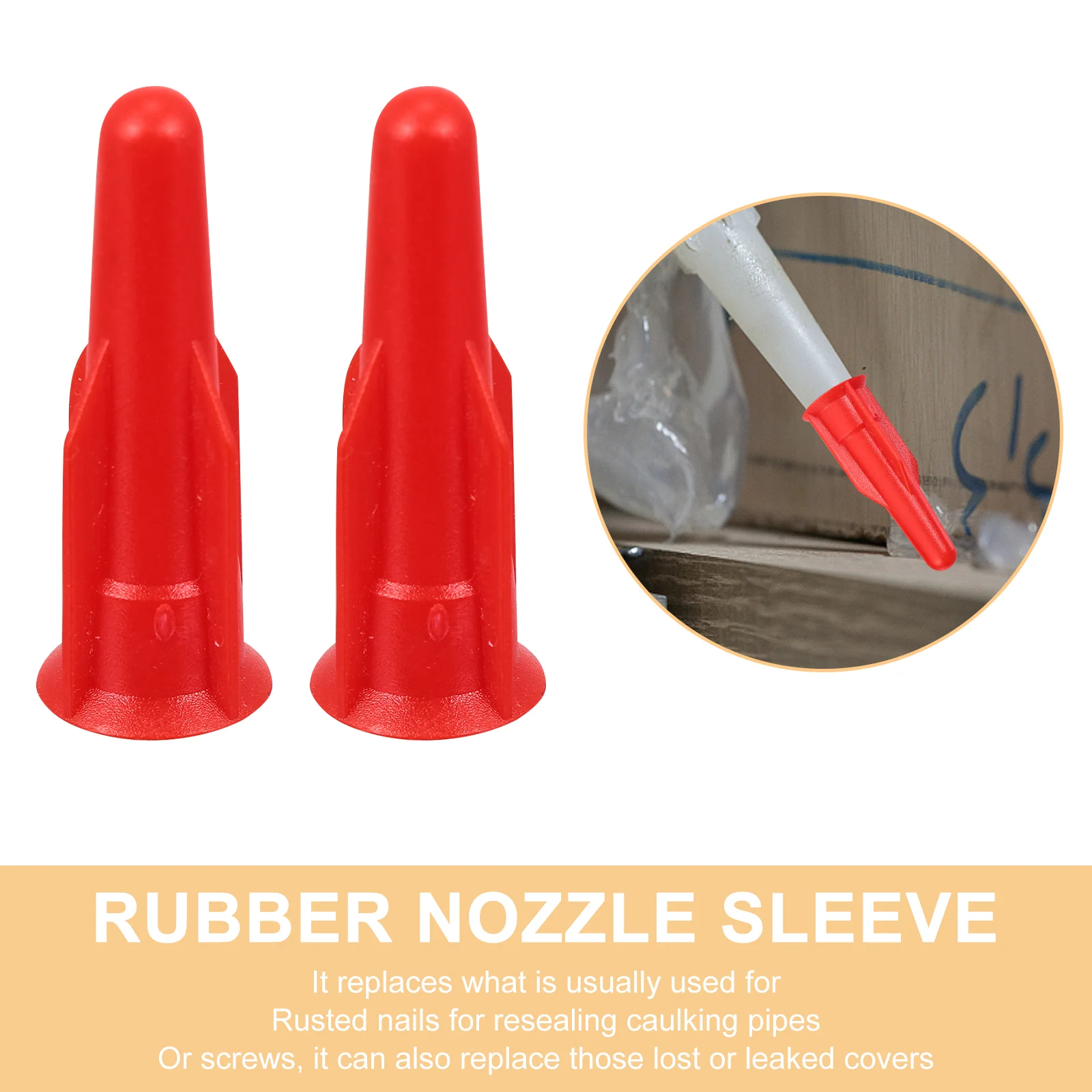 

20 Pcs Red Glue Nozzles Caulk Tips Protective Case Condiment Squeeze Bottle Tube Sealant