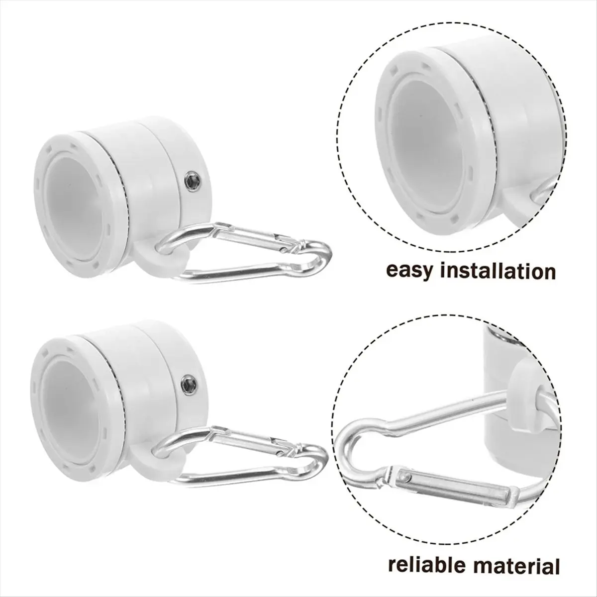 【TODAY-BUY】8Pcs Plastic Flag Pole Rings with Bearings 360 Degree Rotating Anti Wrap Flag Mounting Ring for 0.76-1.0In Flag Pole,