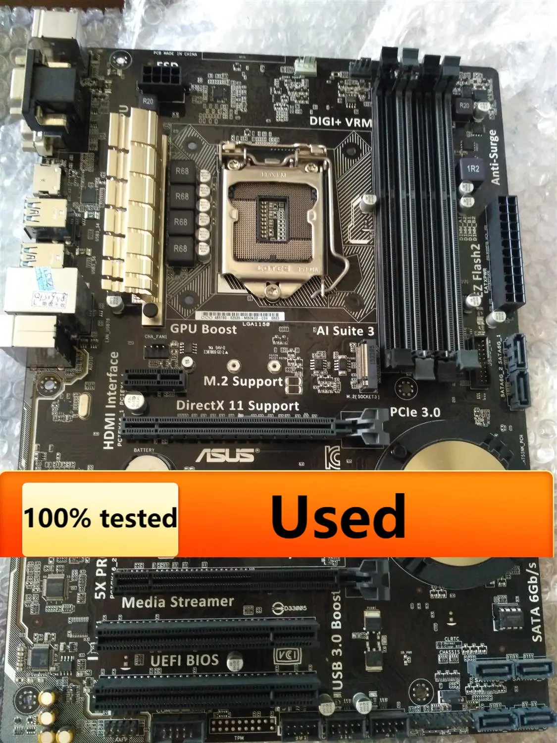 

Asus Z97-K R2.0 Desktop Motherboard Z97 Socket LGA 1150 i7 i5 i3 DDR3 32G SATA3 ATX Used