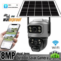 WIFI IP Camera V380Pro Solar Outdoor Surveillance Dual Lens PTZ Security Protection People Detection HD Multi Scene Battery CCTV