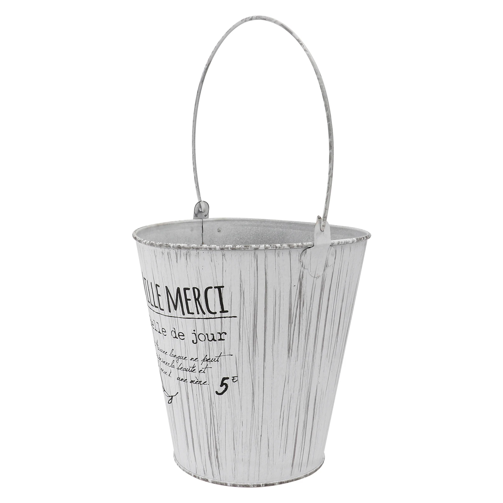 

White Flower 15.5x16H Simple Home Decor Vintage Style Plant Pot Arranging Flower Arranging Bucket Bucket Rural Atmosphere