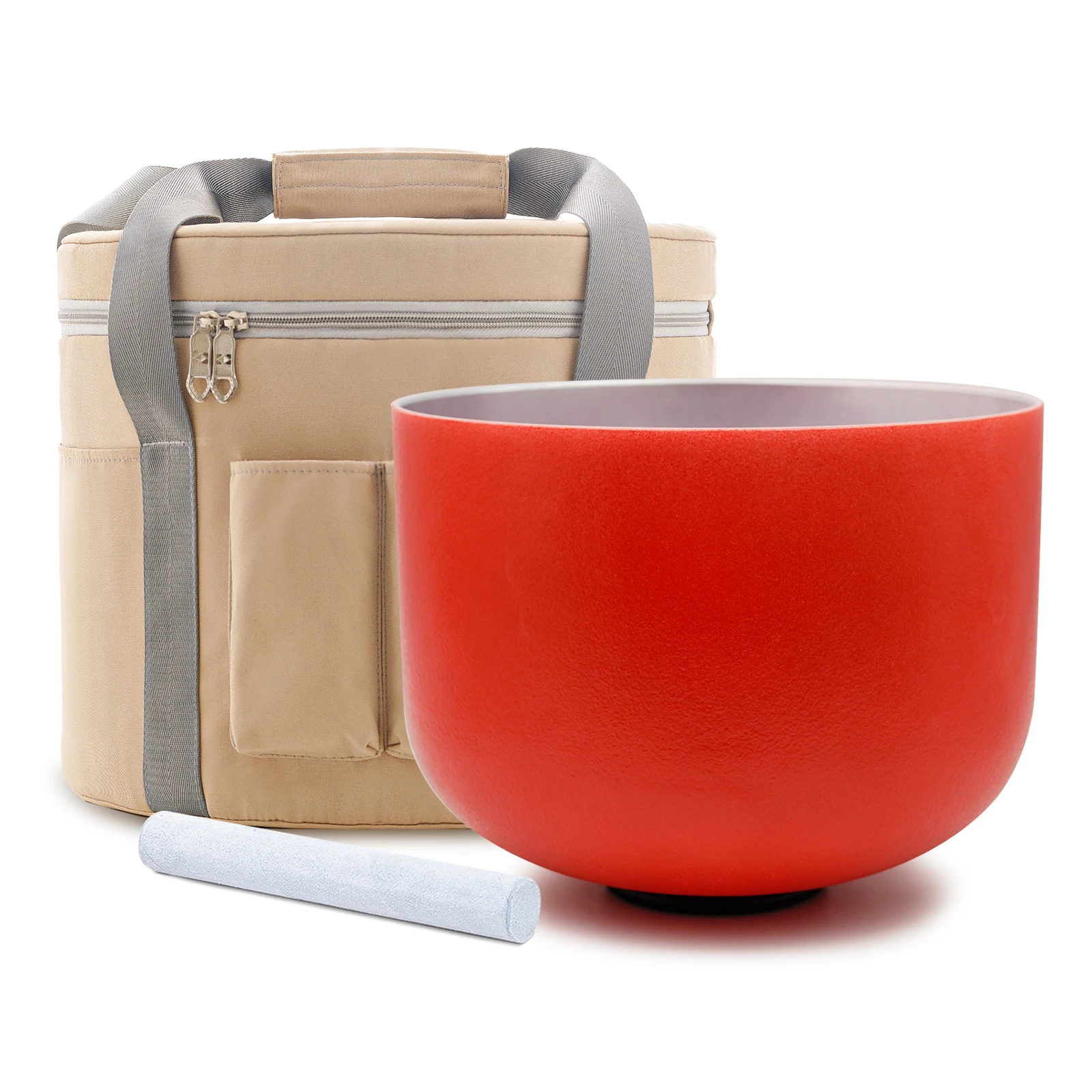 

Hye-eun Red&Silver 10inch Quartz Crystal Singing Bowl with Bag, Yoga Meditation Chakra Tibetan Sound Bowl Musical Instruments