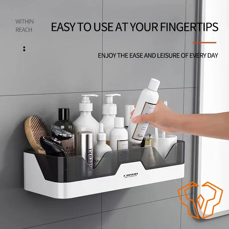 

Double Layered Thickened Bathroom Storage Rack Wall Mounted Bathroom Wall Kitchen Storage Rack Without Drilling Holes