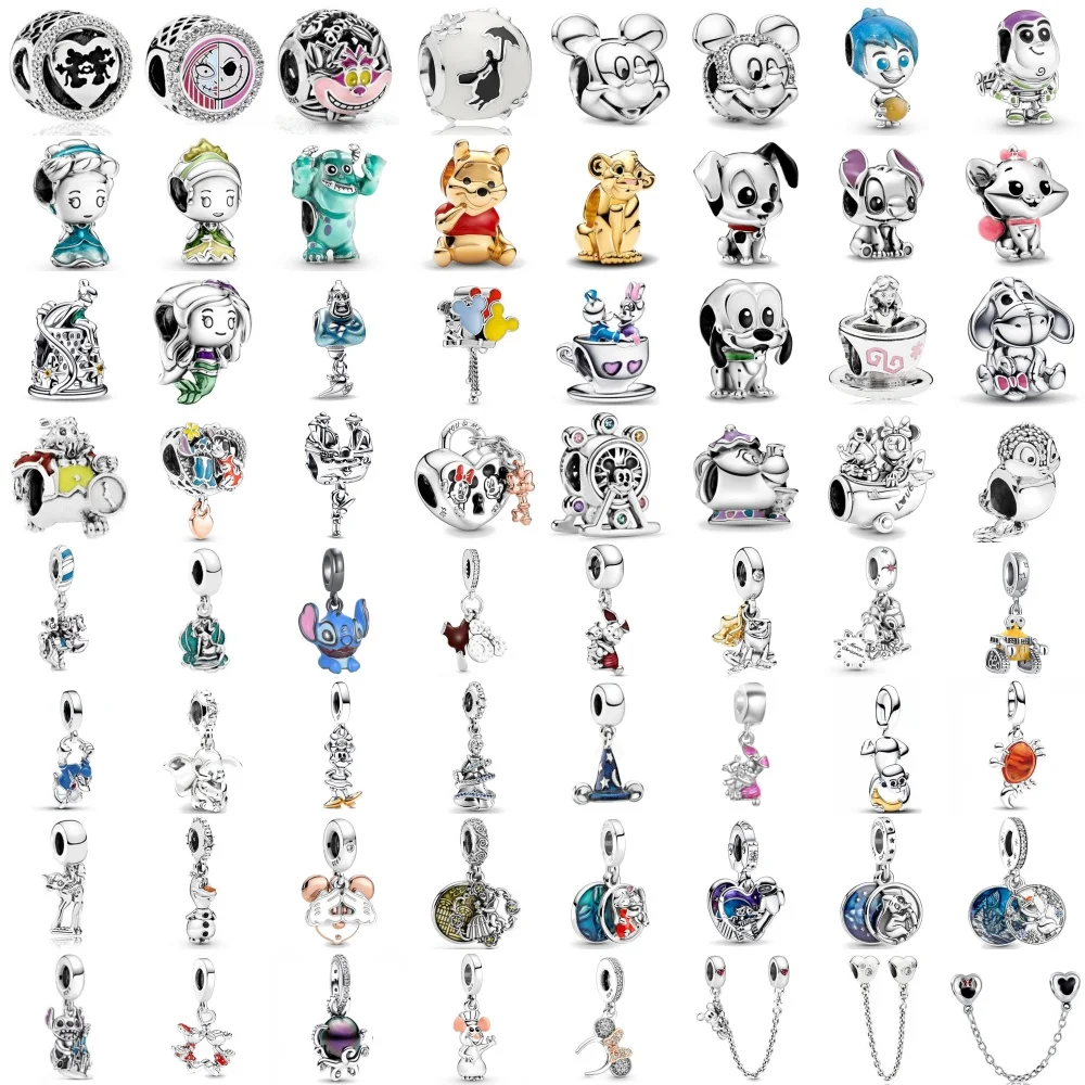 2024 New Cute Pretty cup Bear Pendant Charms Fit Original European 925 Silver Plated  Bracelet Making Fashion Jewelry For Women