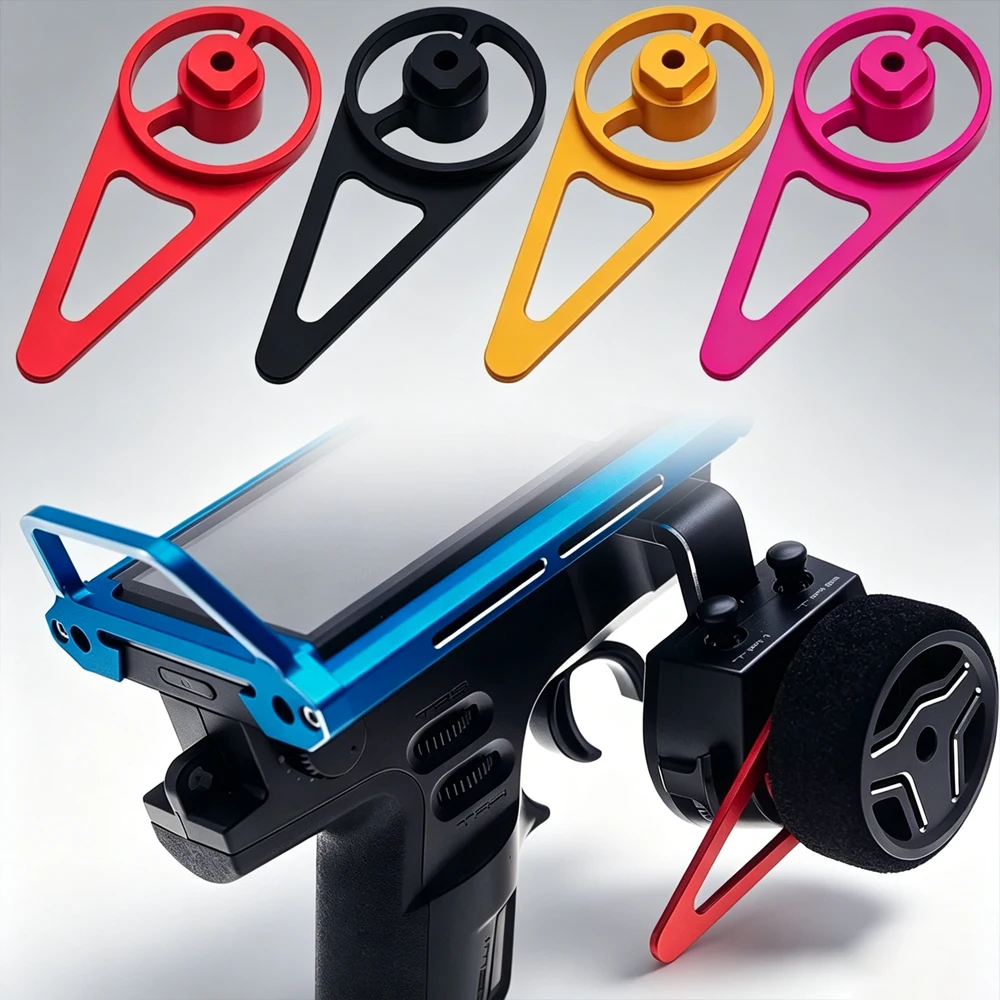 CNC Aluminium Thumb Lever Transmitter Steering Wheel Trigger One Handed Control Adapter For Flysky Noble NB4 Lite Upgrade Part