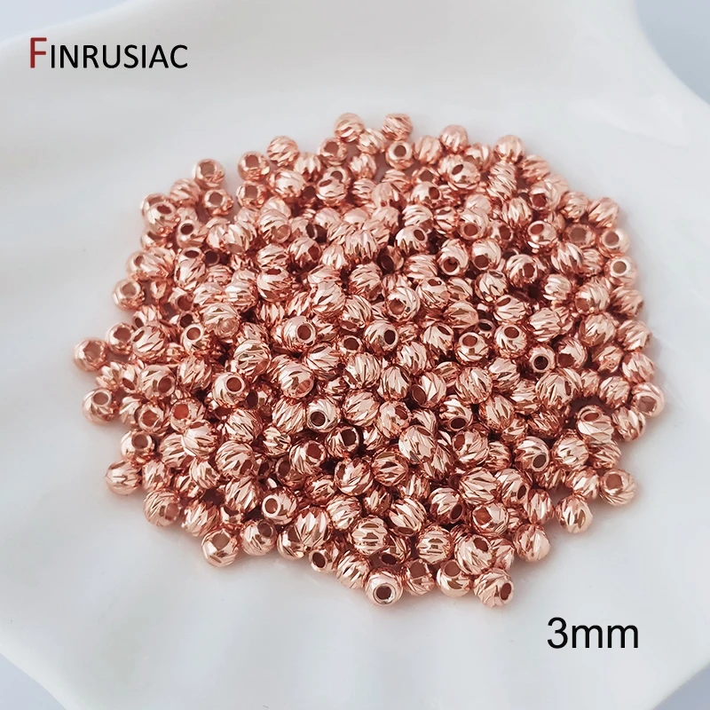 18 Karat vergoldete, gestreifte Blumenperlen, Trenner für Perlen, 2,5/3/4 mm Armband-Abstandsperlen, Schmuckherstellung, DIY-Zubehör