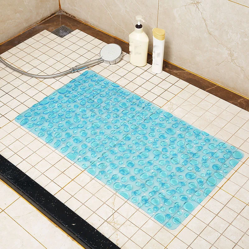 Hotel Shower Room Bathtub Mat Transparent PVC Bathroom Foot Pad Household Bathroom Non-slip Pad Rectangle Waterproof Floor Mat