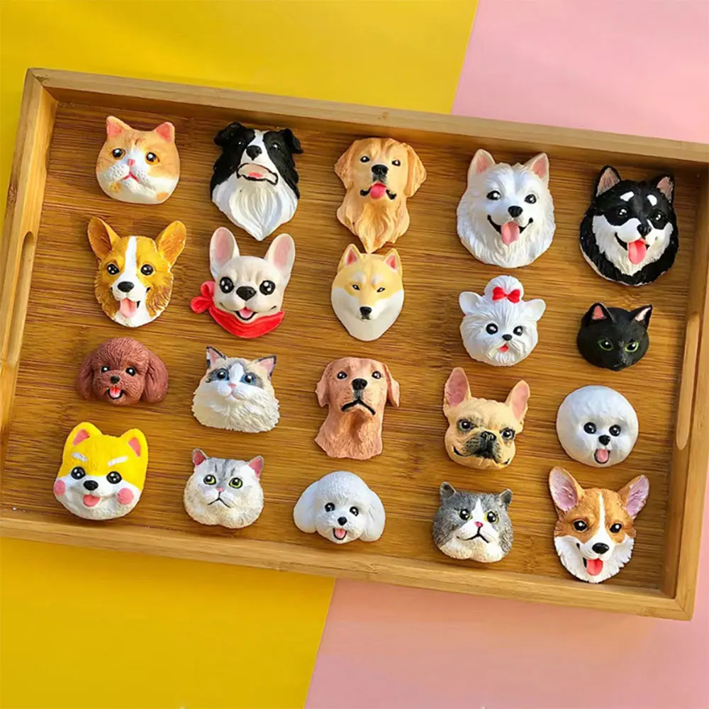 Silikonowa forma do głowy psa 2D Labrador Bichon Frise Aroma Tynk Forma Bulldog Husky Pomeranian Shepherd Dog Head Clay Mould