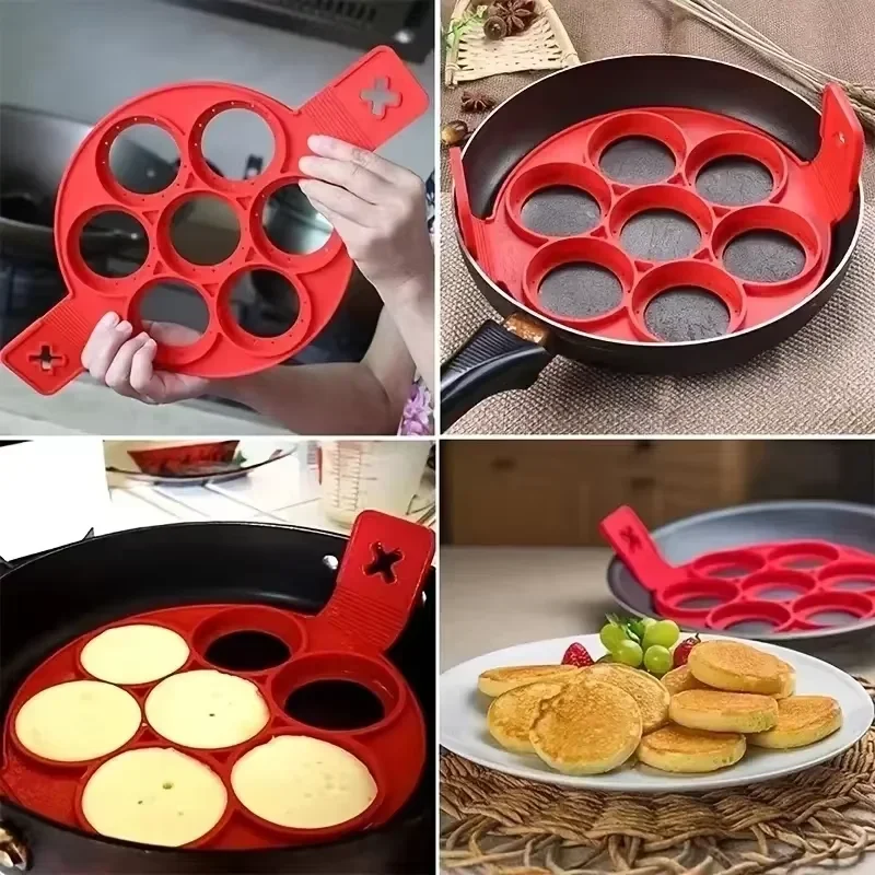 Pancake Egg Ring Maker Nonstick Cooking Tool Round Heart Pancake Maker Egg Cooker Pan Flip Eggs Mold Kitchen Baking Accessories