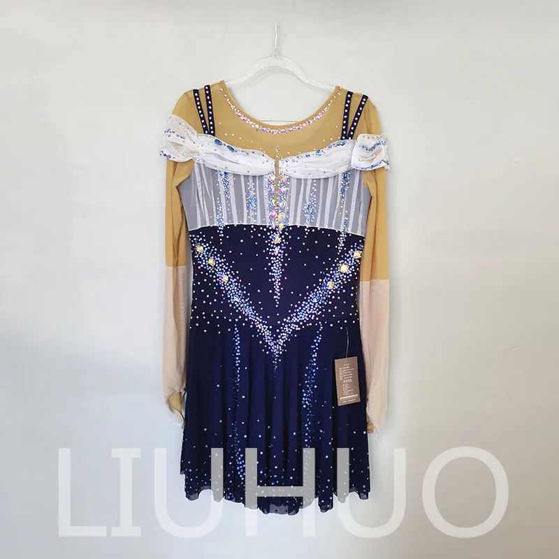 LIUHUO Ice Figure Skating Dress Girls Women Teens Stretchy Spandex Competition Wholesale