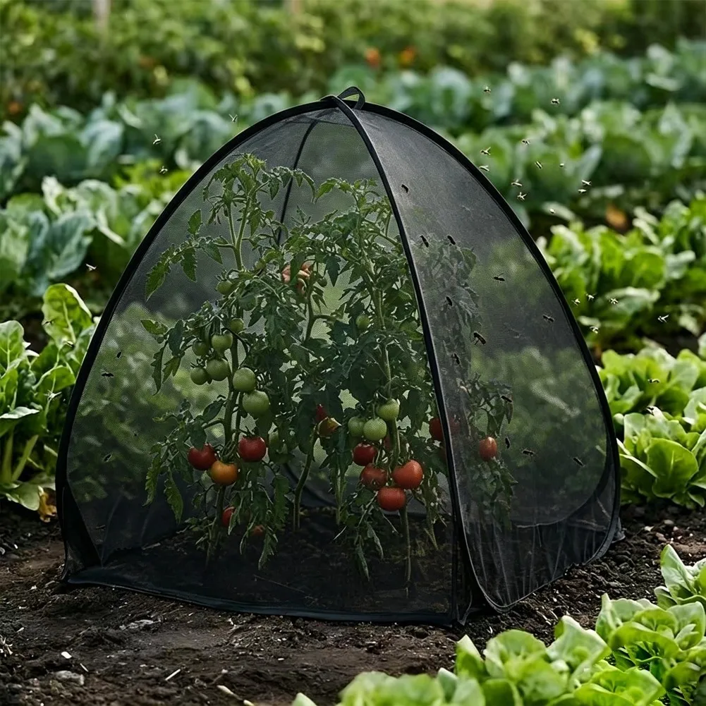 1/2pc Pop-Up Mesh Plant Cover Tent 22*22*22 Garden Net Cage Guard Cover For Protecting Plants Vegetable Fruit From Birds Insects